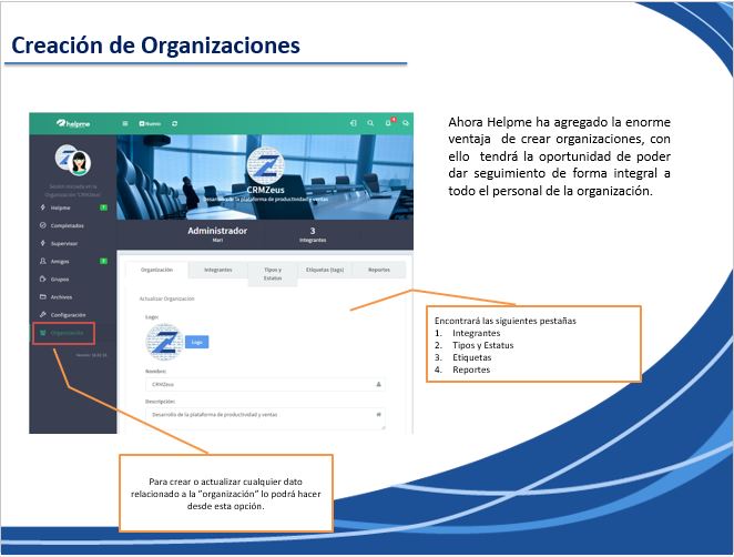 Creación de Organizaciones